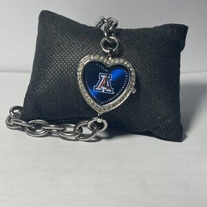 Arizona Wildcats NCAA Heart Stainless-Steel Bracelet Watch by Game Time NEW
